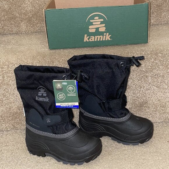 NEW Black Waterbug 5 Snow Rain Boots KAMIK sz 10 - Picture 2 of 6